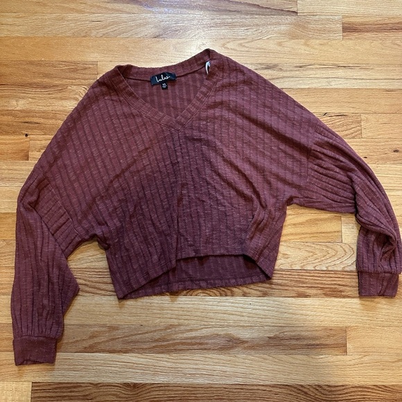 Style Forecast Rust Red Ribbed Sweater Top size XS - Picture 8 of 8